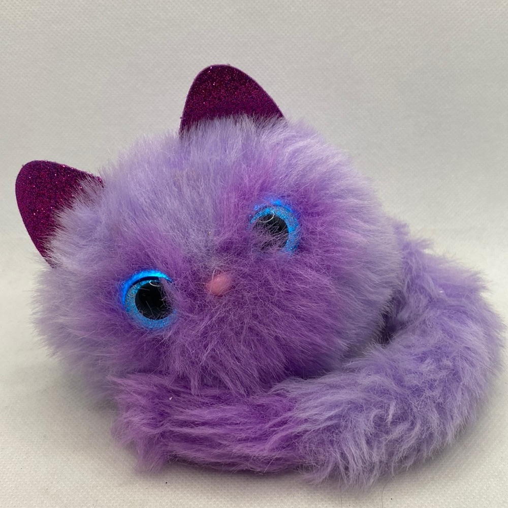 Pomsies Speckles Purple Kitty Cat Pet Interactive Toy Works